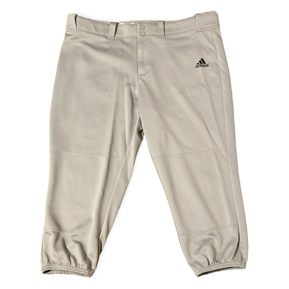 Adidas Climalite Baseball Pants Knickers Stretch Waist Gray Mens Size XL